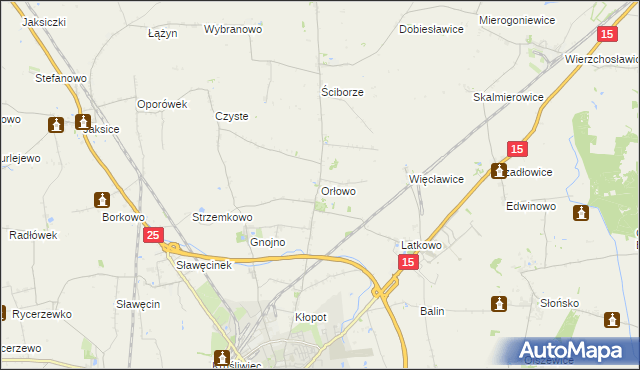 mapa Orłowo gmina Inowrocław, Orłowo gmina Inowrocław na mapie Targeo