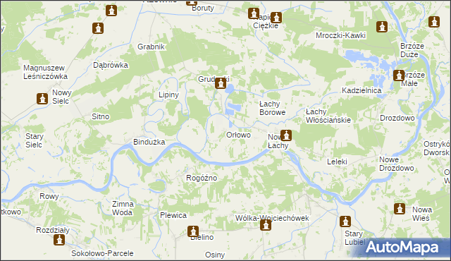 mapa Orłowo gmina Rzewnie, Orłowo gmina Rzewnie na mapie Targeo
