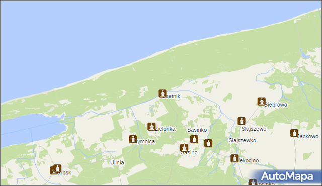 mapa Osetnik gmina Choczewo, Osetnik gmina Choczewo na mapie Targeo