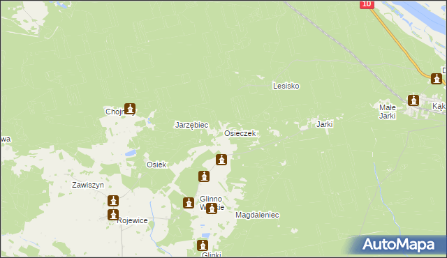 mapa Osieczek gmina Rojewo, Osieczek gmina Rojewo na mapie Targeo