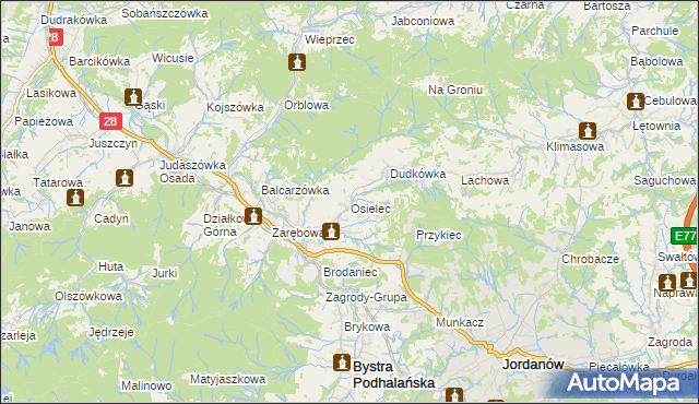 mapa Osielec, Osielec na mapie Targeo