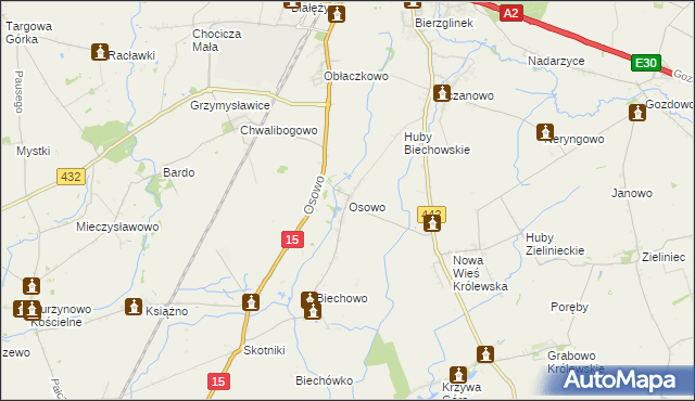 mapa Osowo gmina Września, Osowo gmina Września na mapie Targeo