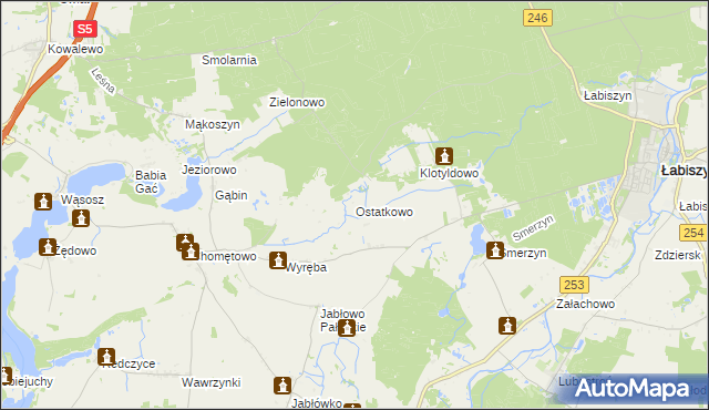 mapa Ostatkowo, Ostatkowo na mapie Targeo