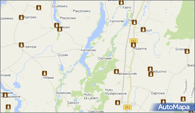 mapa Ostrówek gmina Orchowo, Ostrówek gmina Orchowo na mapie Targeo