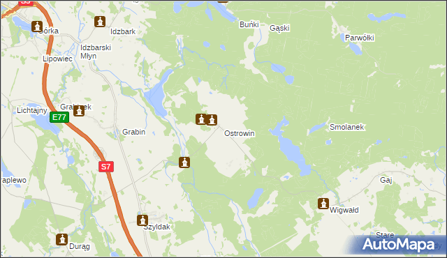 mapa Ostrowin, Ostrowin na mapie Targeo