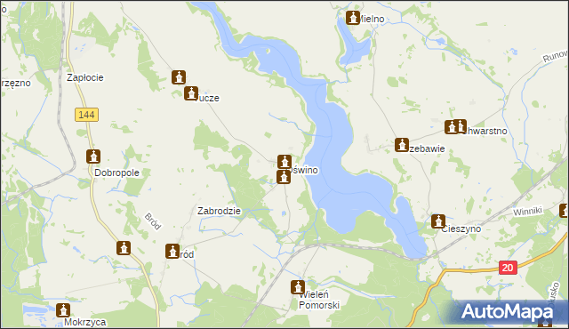 mapa Oświno, Oświno na mapie Targeo