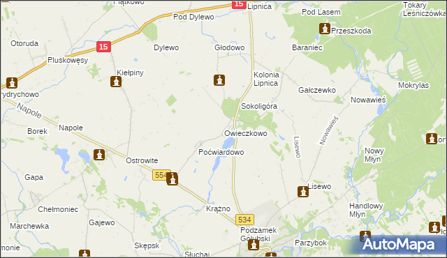 mapa Owieczkowo, Owieczkowo na mapie Targeo