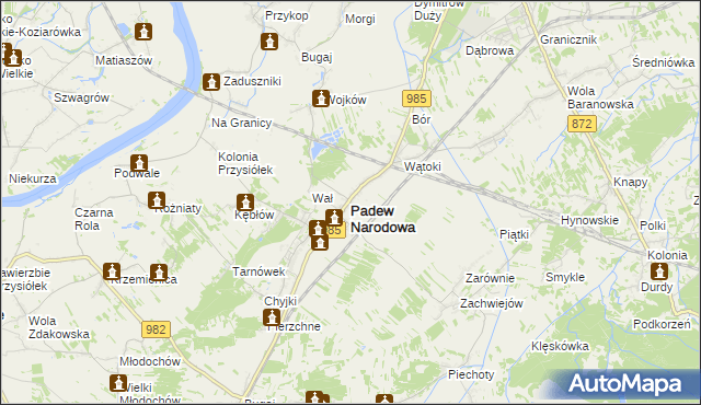 mapa Padew Narodowa, Padew Narodowa na mapie Targeo