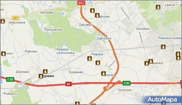 mapa Palędzie, Palędzie na mapie Targeo