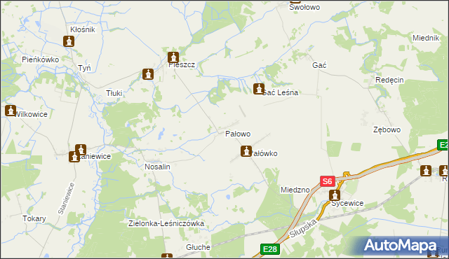 mapa Pałowo, Pałowo na mapie Targeo