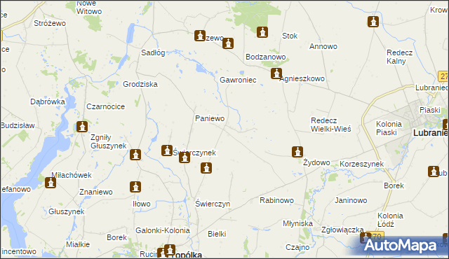 mapa Paniewek, Paniewek na mapie Targeo