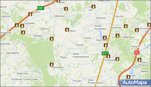 mapa Parole, Parole na mapie Targeo