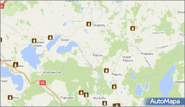 mapa Patryki, Patryki na mapie Targeo