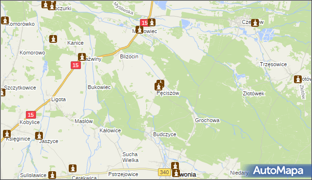 mapa Pęciszów, Pęciszów na mapie Targeo