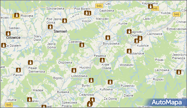 mapa Pewelka, Pewelka na mapie Targeo