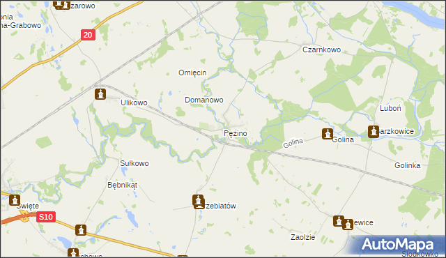mapa Pęzino, Pęzino na mapie Targeo