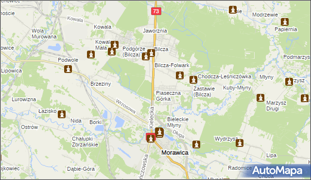 mapa Piaseczna Górka, Piaseczna Górka na mapie Targeo