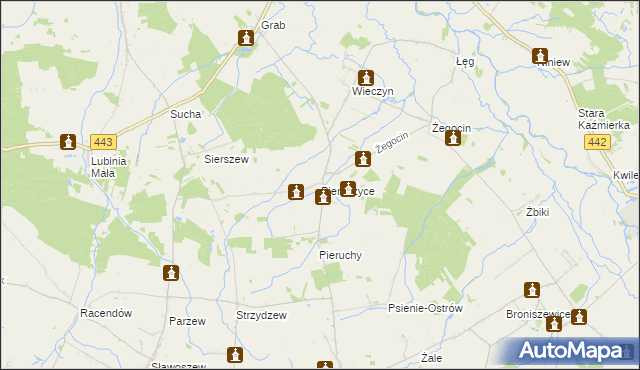 mapa Pieruszyce, Pieruszyce na mapie Targeo