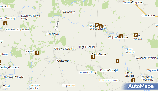 mapa Piętki-Szeligi, Piętki-Szeligi na mapie Targeo