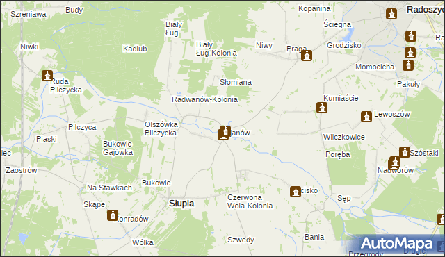 mapa Pijanów, Pijanów na mapie Targeo