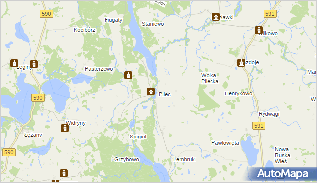mapa Pilec, Pilec na mapie Targeo