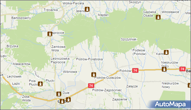 mapa Piotrów-Podłazy, Piotrów-Podłazy na mapie Targeo