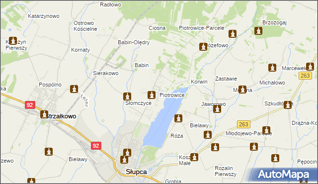 mapa Piotrowice gmina Słupca, Piotrowice gmina Słupca na mapie Targeo
