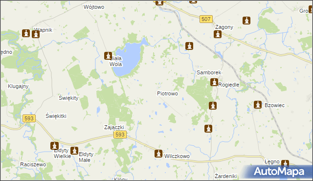 mapa Piotrowo gmina Lubomino, Piotrowo gmina Lubomino na mapie Targeo