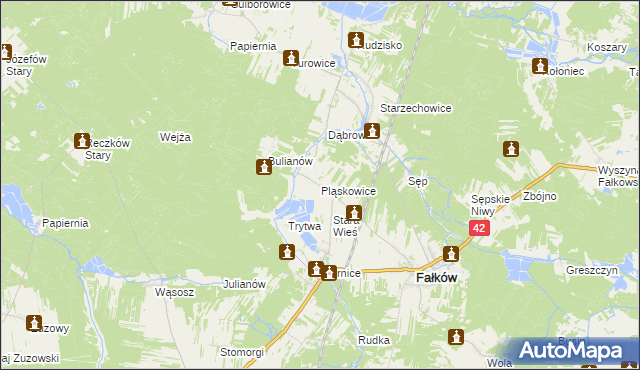 mapa Pląskowice, Pląskowice na mapie Targeo