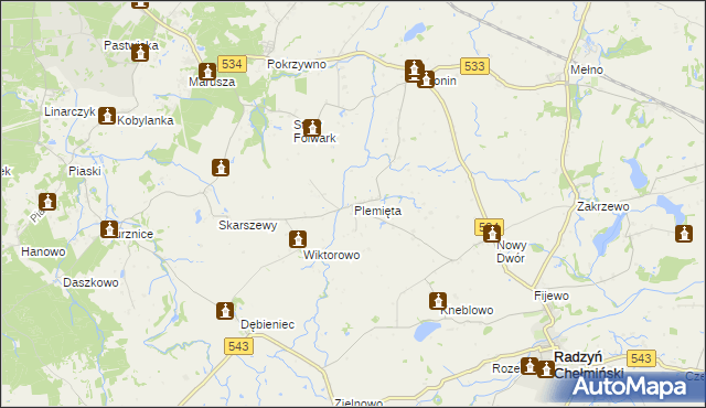 mapa Plemięta, Plemięta na mapie Targeo