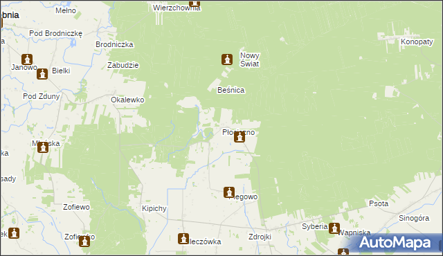 mapa Płociczno gmina Lubowidz, Płociczno gmina Lubowidz na mapie Targeo