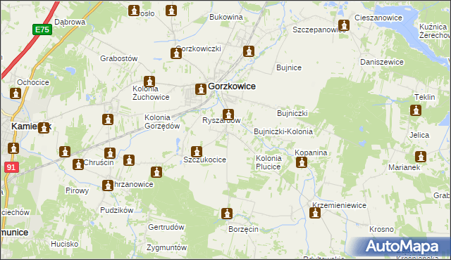 mapa Plucice, Plucice na mapie Targeo