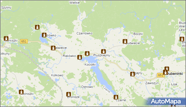 mapa Pluszkiejmy, Pluszkiejmy na mapie Targeo