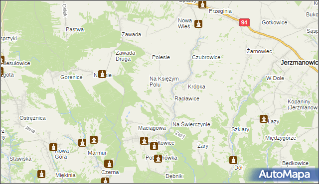mapa Pod Skałą gmina Jerzmanowice-Przeginia, Pod Skałą gmina Jerzmanowice-Przeginia na mapie Targeo