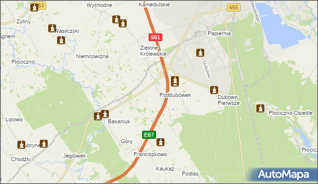 mapa Poddubówek, Poddubówek na mapie Targeo