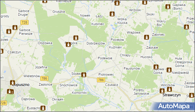 mapa Podewsie, Podewsie na mapie Targeo