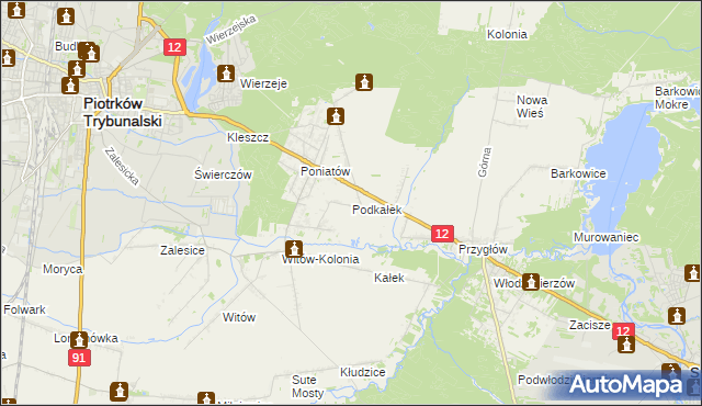 mapa Podkałek, Podkałek na mapie Targeo
