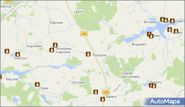 mapa Podróżna, Podróżna na mapie Targeo