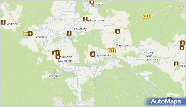 mapa Pogorzeliska, Pogorzeliska na mapie Targeo