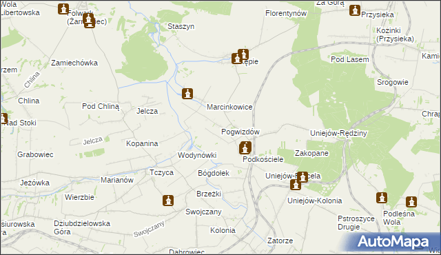 mapa Pogwizdów gmina Charsznica, Pogwizdów gmina Charsznica na mapie Targeo