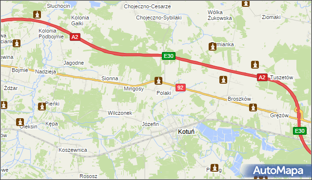mapa Polaki, Polaki na mapie Targeo