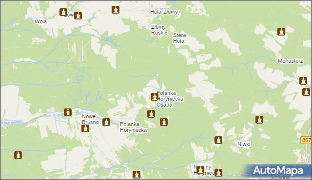 mapa Polanka Horyniecka Osada, Polanka Horyniecka Osada na mapie Targeo