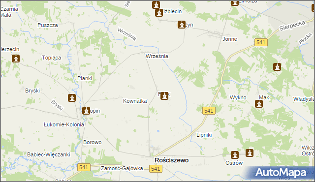 mapa Polik gmina Rościszewo, Polik gmina Rościszewo na mapie Targeo