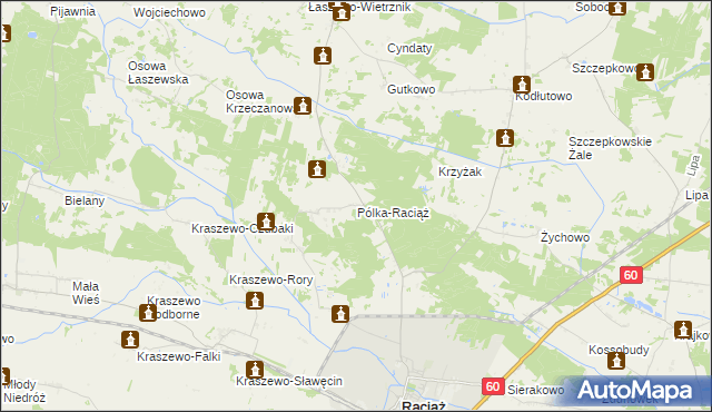mapa Pólka-Raciąż, Pólka-Raciąż na mapie Targeo