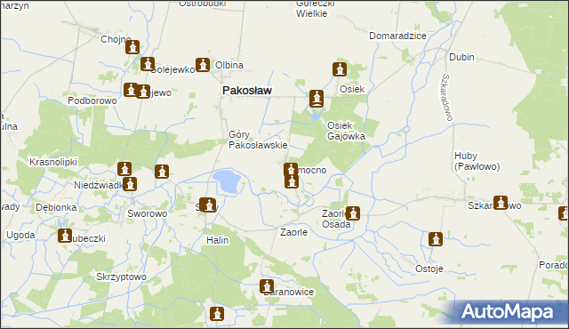 mapa Pomocno, Pomocno na mapie Targeo