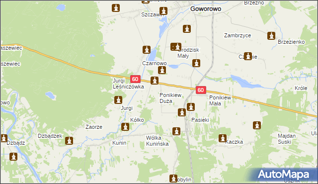 mapa Ponikiew Duża, Ponikiew Duża na mapie Targeo