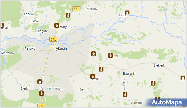 mapa Popowlany, Popowlany na mapie Targeo
