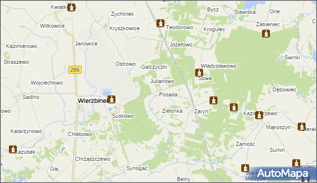 mapa Posada gmina Wierzbinek, Posada gmina Wierzbinek na mapie Targeo