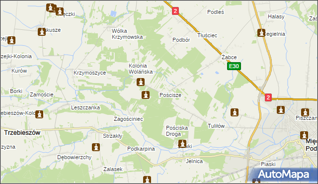 mapa Pościsze, Pościsze na mapie Targeo