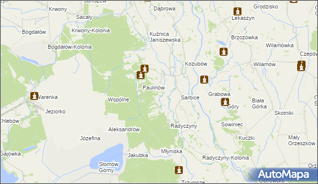 mapa Posoka gmina Przykona, Posoka gmina Przykona na mapie Targeo